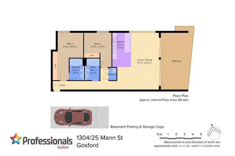 Floorplan of Homely apartment listing, 1304/25 Mann Street, Gosford NSW 2250