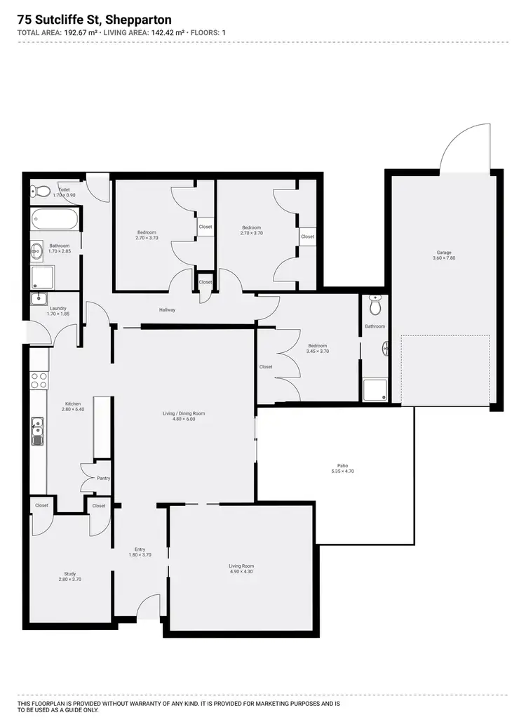 Floorplan of Homely house listing, 75 Sutcliffe Street, Shepparton VIC 3630