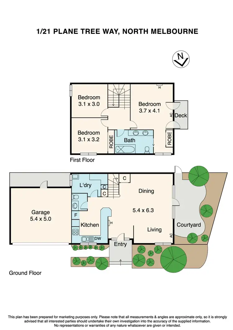 Floorplan of Homely townhouse listing, 1/21 Plane Tree Way, North Melbourne VIC 3051