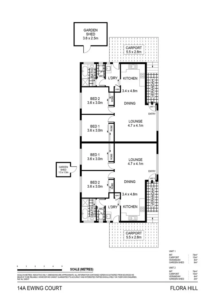 Floorplan of Homely unit listing, Unit 1 & 2/14a Ewing Court, Flora Hill VIC 3550