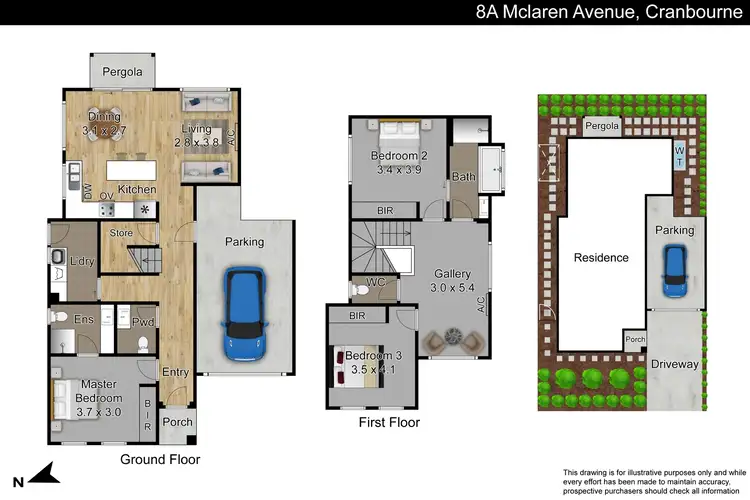 Floorplan of Homely townhouse listing, 8A McLaren Avenue, Cranbourne VIC 3977