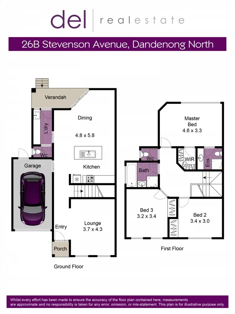 Floorplan of Homely townhouse listing, 26B Stevenson Avenue, Dandenong North VIC 3175