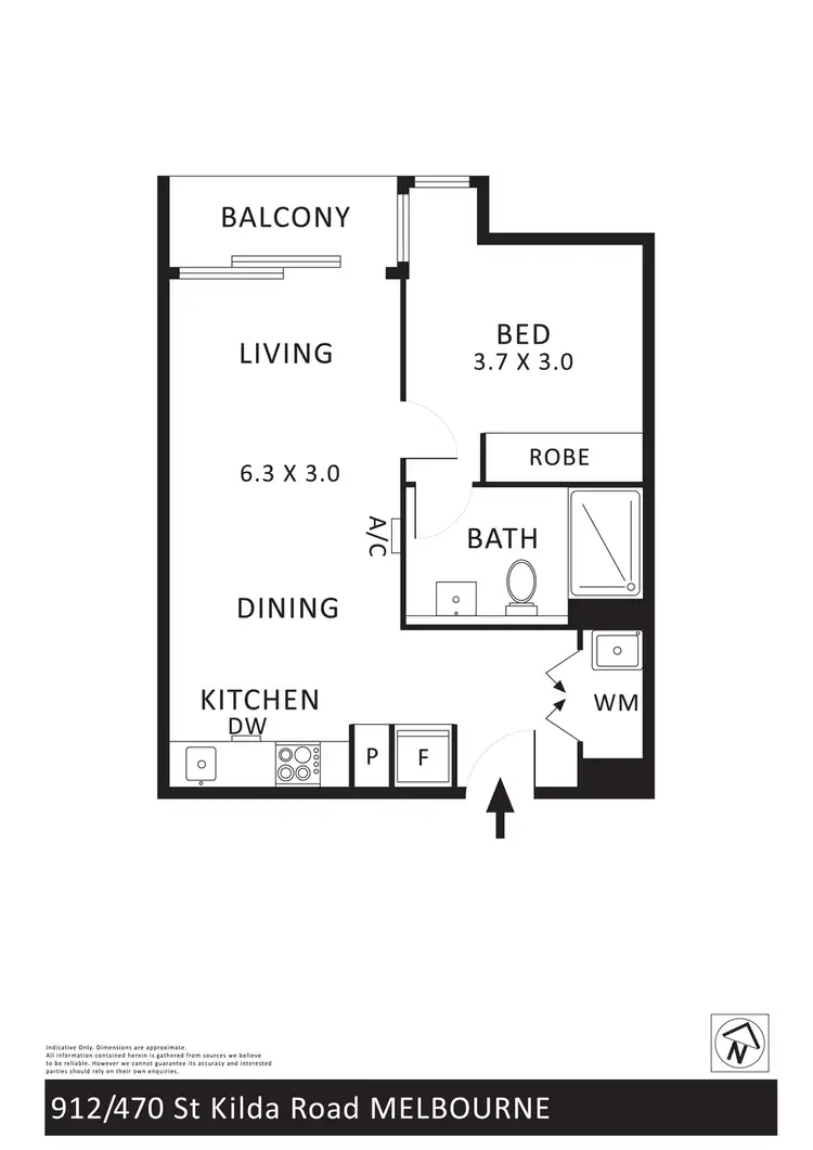 Floorplan of Homely apartment listing, 912/470 St Kilda Road, Melbourne VIC 3000