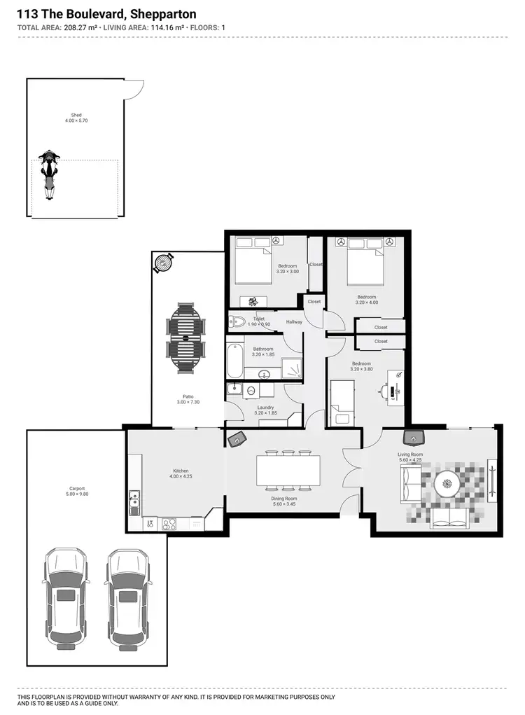 Floorplan of Homely house listing, 113 The Boulevard, Shepparton VIC 3630