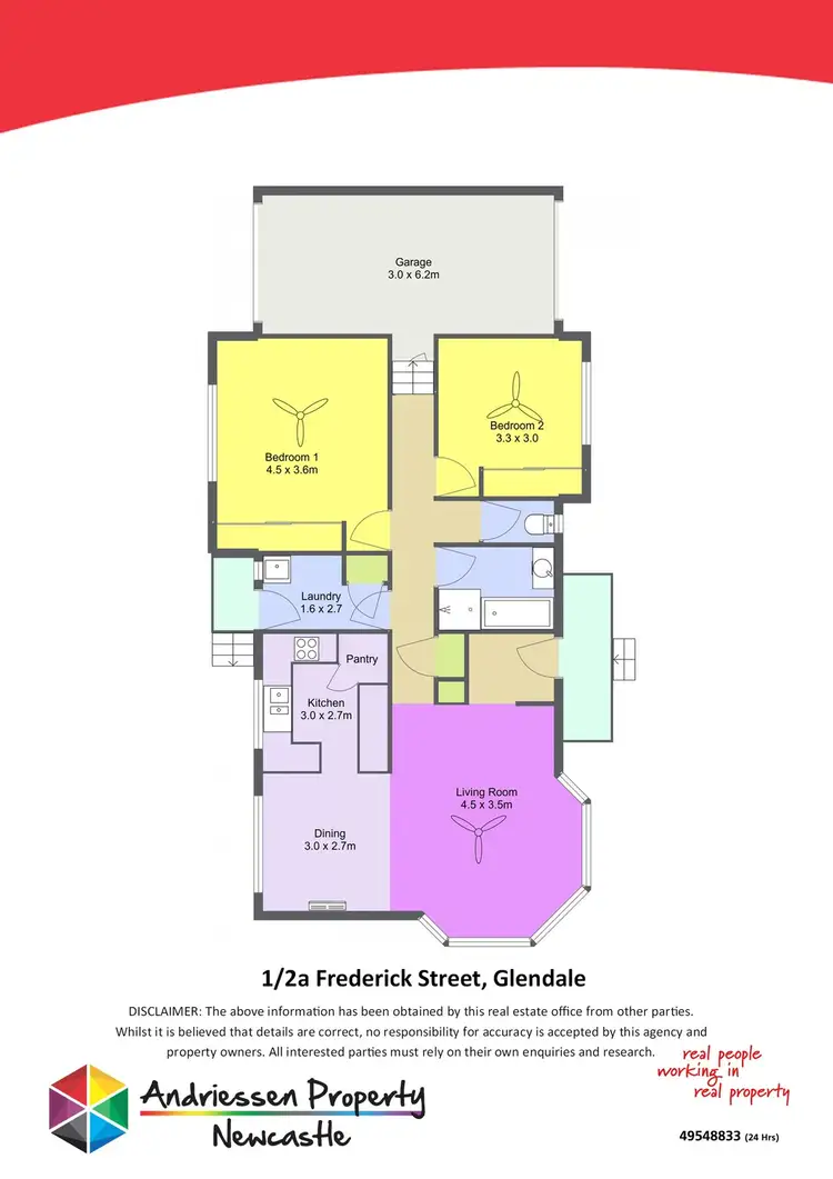 Floorplan of Homely unit listing, 1/2a Frederick Street, Glendale NSW 2285