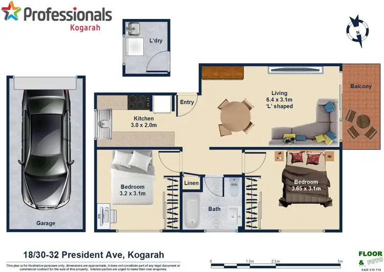 Floorplan of Homely apartment listing, 18/30-32 President Avenue, Kogarah NSW 2217