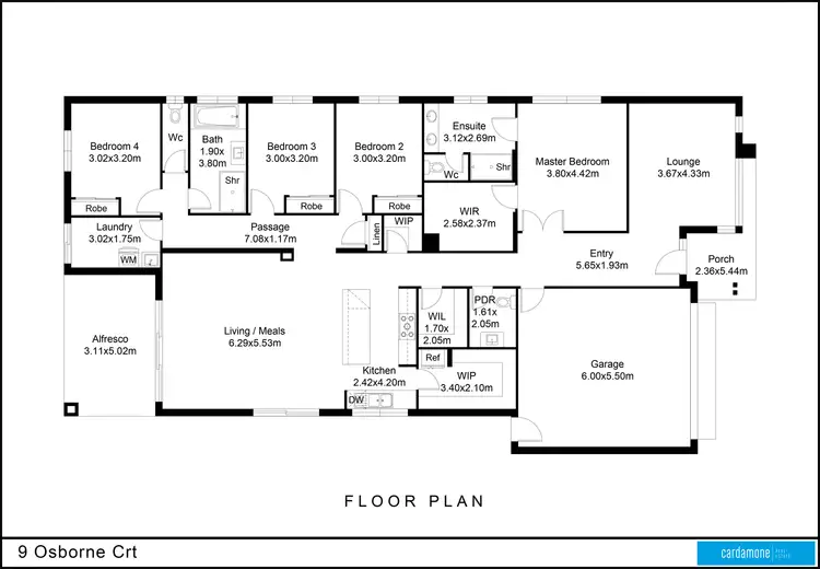 Floorplan of Homely house listing, 9 Osborne Court, Shepparton VIC 3630