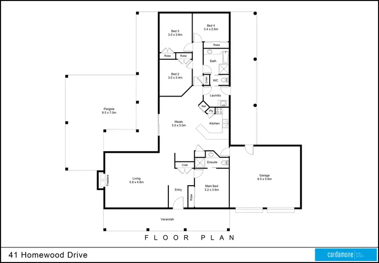 Floorplan of Homely house listing, 41 Homewood Drive, Mooroopna VIC 3629