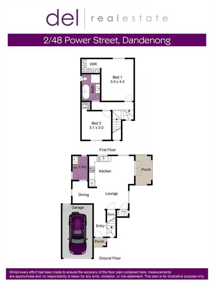 Floorplan of Homely townhouse listing, 2/48 Power Street, Dandenong VIC 3175