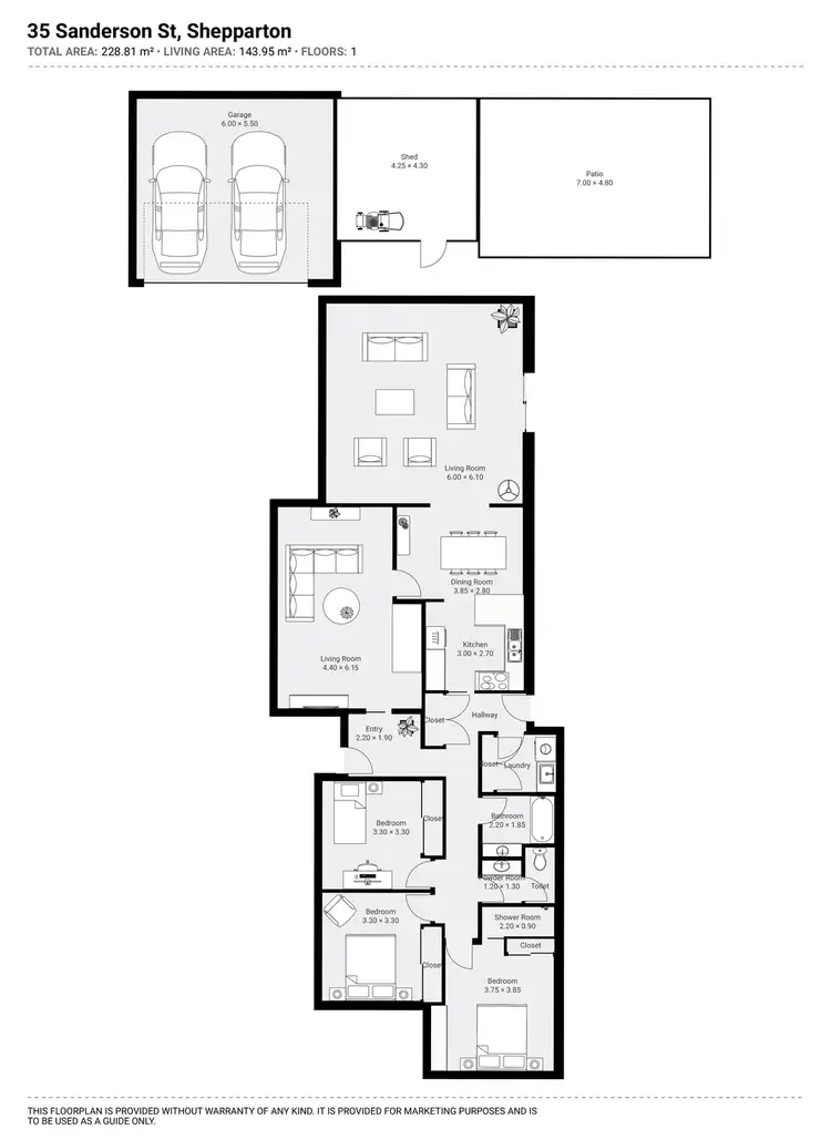 Floorplan of Homely house listing, 35 Sanderson Street, Shepparton VIC 3630