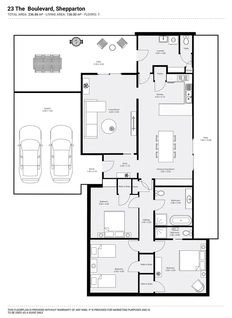 Floorplan of Homely house listing, 23 The Boulevard, Shepparton VIC 3630
