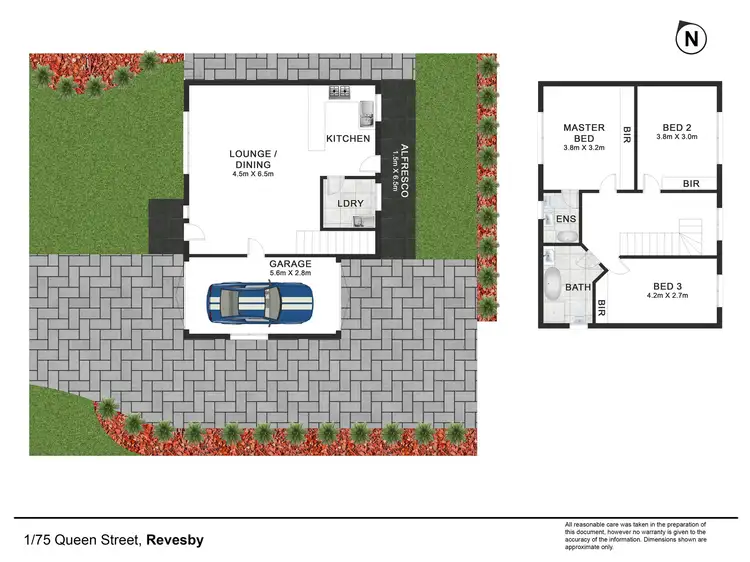 Floorplan of Homely townhouse listing, 1/75 Queen Street, Revesby NSW 2212