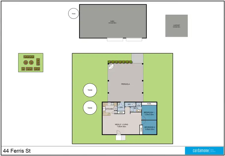 Floorplan of Homely rural property listing, 44 Ferris Street, Bearii VIC 3641