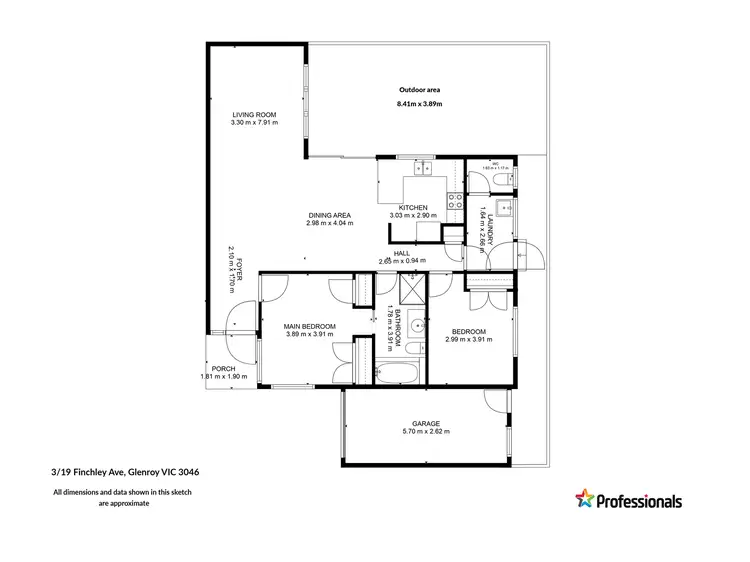 Floorplan of Homely unit listing, 3/19 Finchley Avenue, Glenroy VIC 3046