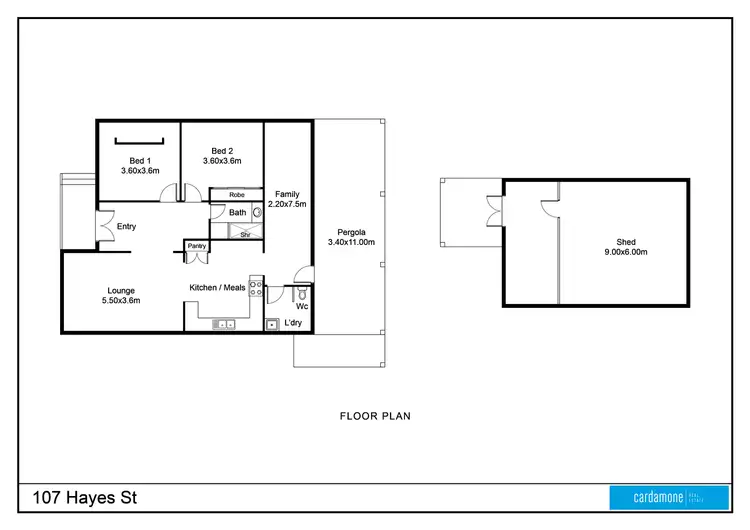 Floorplan of Homely house listing, 107 Hayes Street, Shepparton VIC 3630