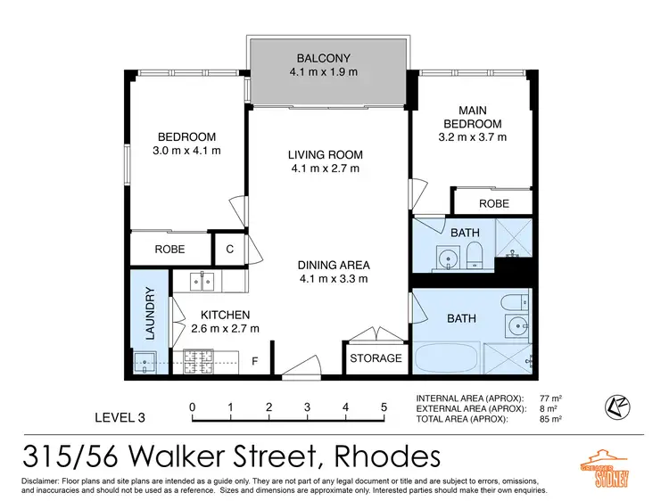 Floorplan of Homely apartment listing, 315/56 Walker Street, Rhodes NSW 2138