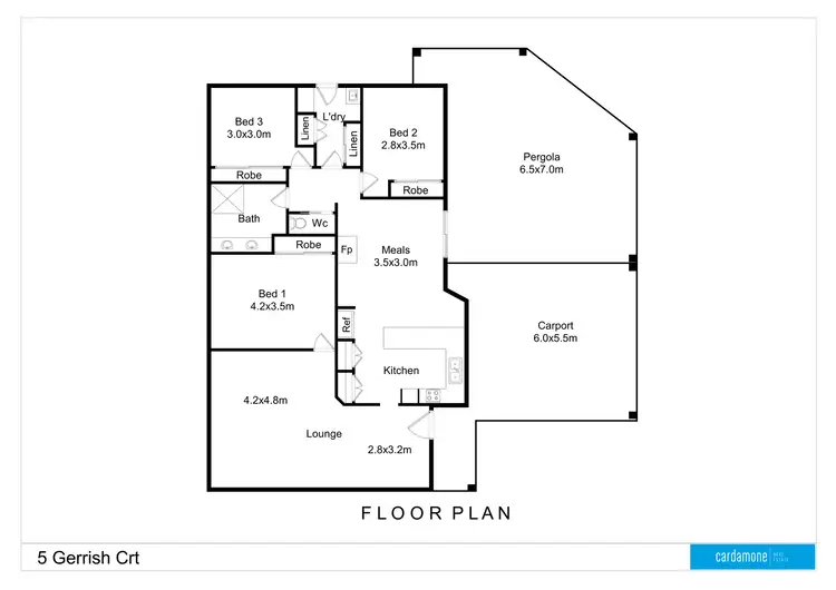 Floorplan of Homely house listing, 5 Gerrish Court, Mooroopna VIC 3629