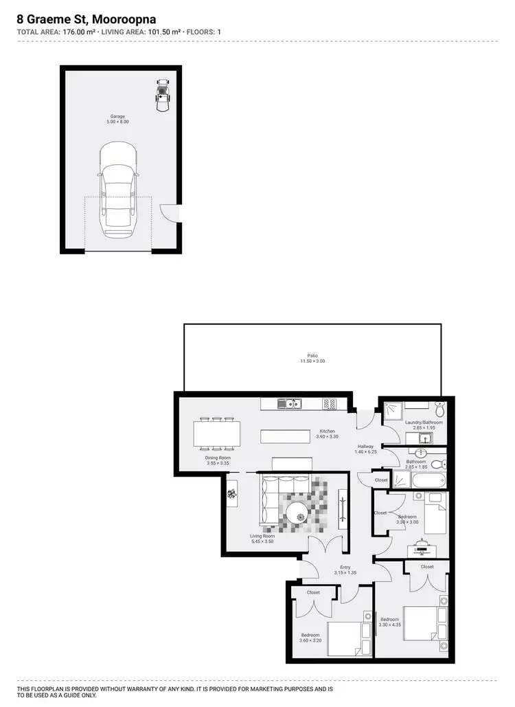 Floorplan of Homely house listing, 8 Graeme Street, Mooroopna VIC 3629