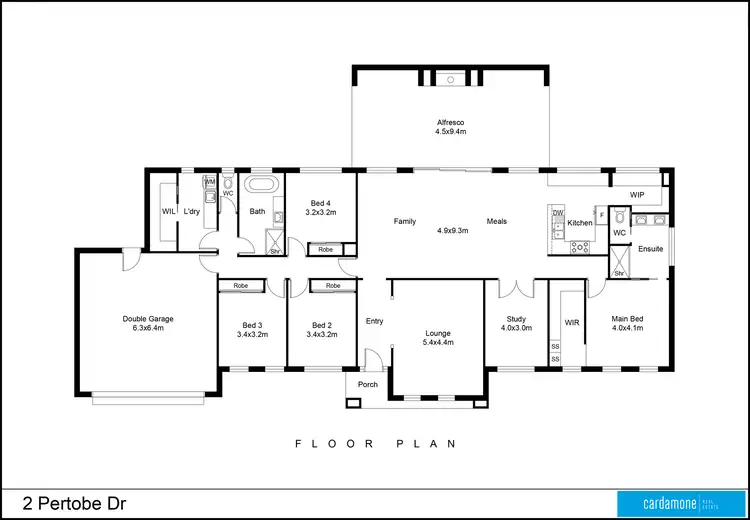 Floorplan of Homely house listing, 2 Pertobe Drive, Kialla VIC 3631