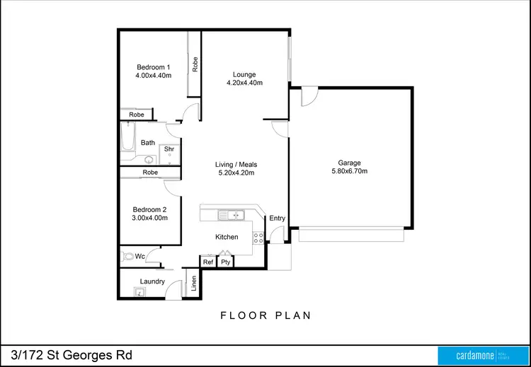 Floorplan of Homely unit listing, 3/172 St Georges Road, Shepparton VIC 3630
