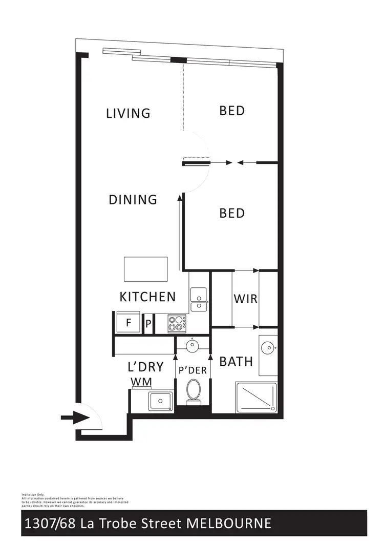 Floorplan of Homely apartment listing, 1307/68 La Trobe Street, Melbourne VIC 3000