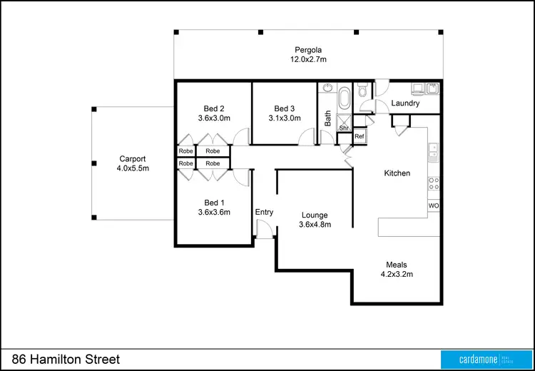Floorplan of Homely house listing, 86 Hamilton Street, Shepparton VIC 3630