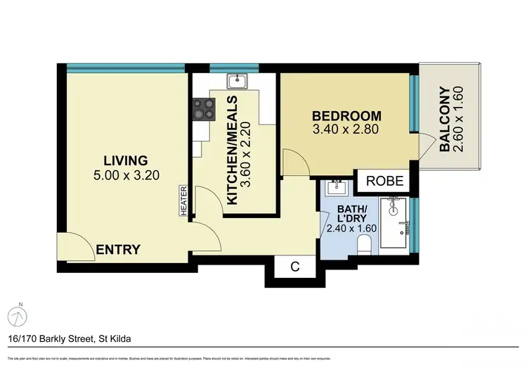 Floorplan of Homely unit listing, 16/170 Barkly Street, St Kilda VIC 3182