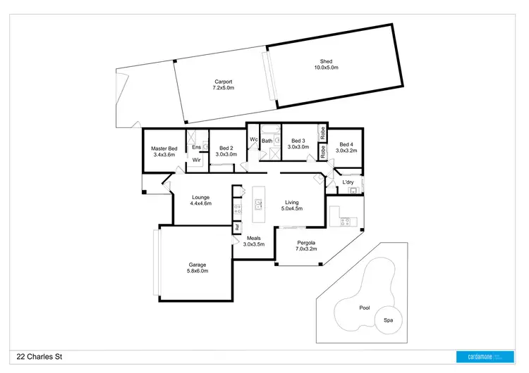 Floorplan of Homely house listing, 22 Charles Street, Mooroopna VIC 3629
