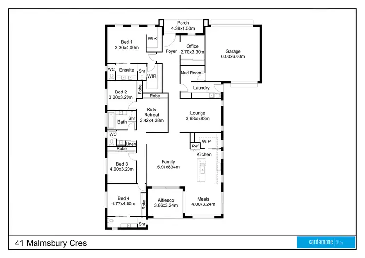 Floorplan of Homely house listing, 41 Malmsbury Crescent, Kialla VIC 3631