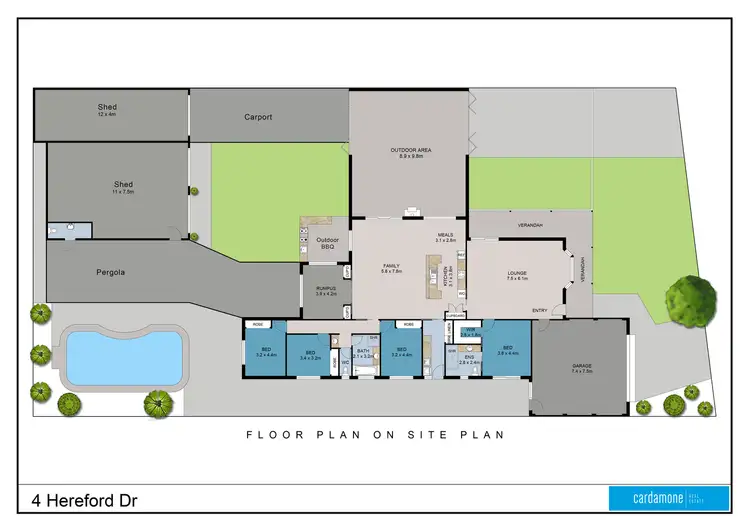 Floorplan of Homely house listing, 4 Hereford Drive, Shepparton VIC 3630
