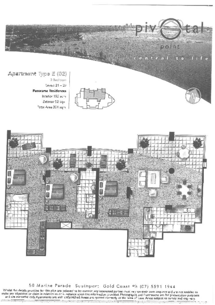 Floorplan of Homely apartment listing, 2402/Pivotal Point 50 Marine Parade, Southport QLD 4215