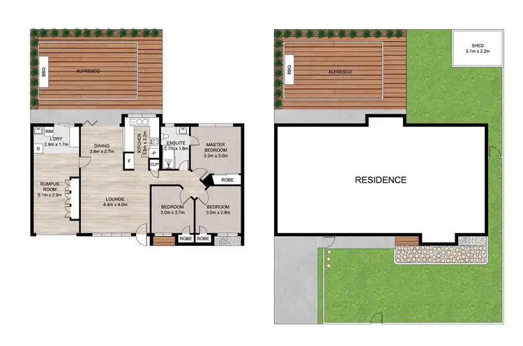 Floorplan of Homely semi-detached listing, 2/8 Crystal Reef Drive, Coombabah QLD 4216
