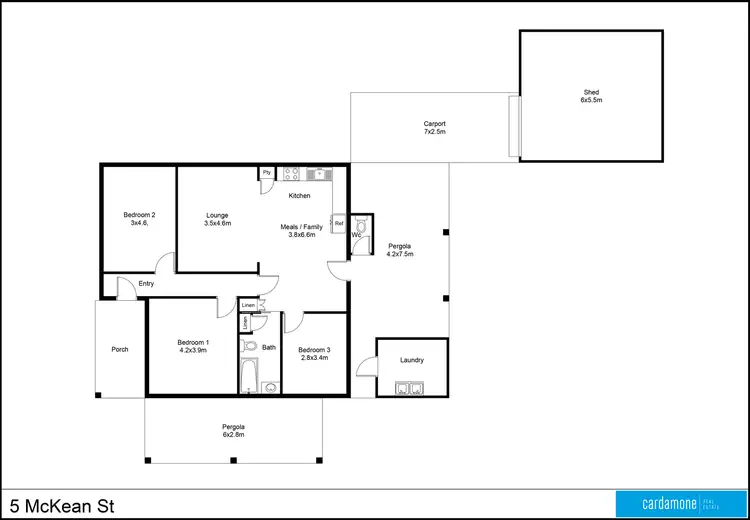 Floorplan of Homely house listing, 5 McKean Street, Mooroopna VIC 3629