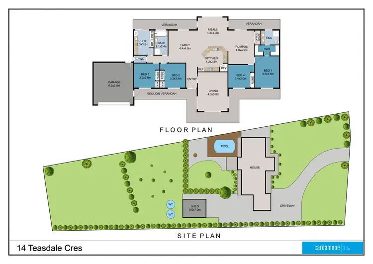 Floorplan of Homely rural property listing, 14 Teasdale Crescent, Kialla VIC 3631