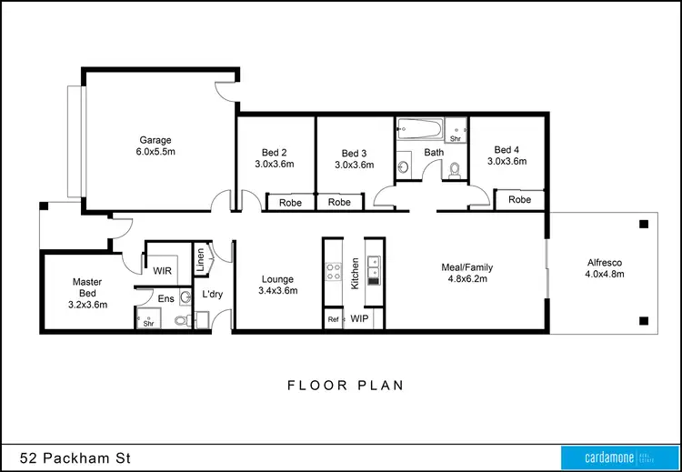 Floorplan of Homely house listing, 1/52 Packham Street, Shepparton VIC 3630