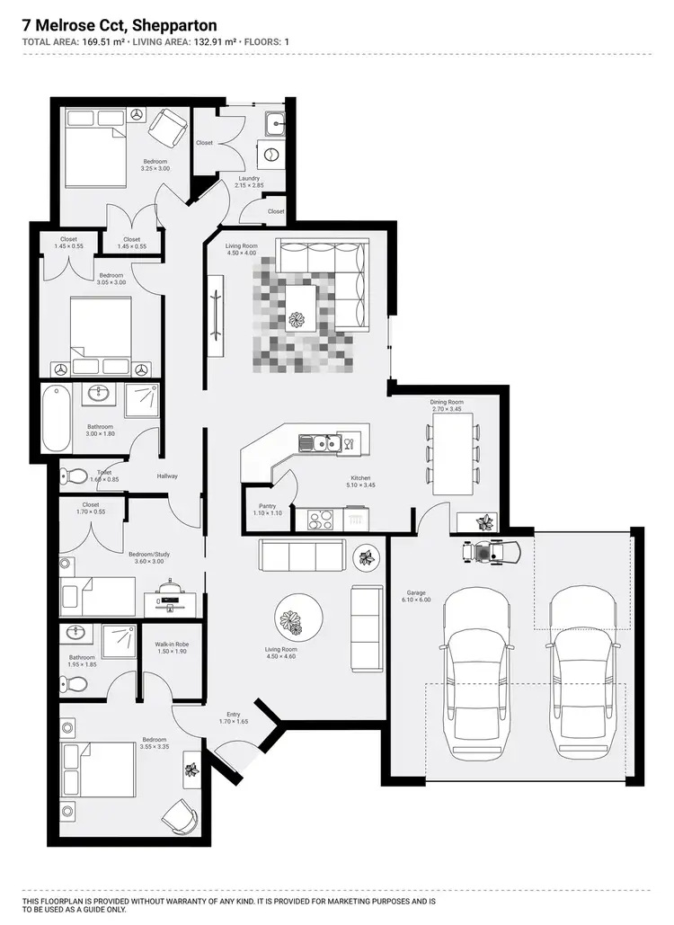 Floorplan of Homely house listing, 7 Melrose Circuit, Shepparton VIC 3630