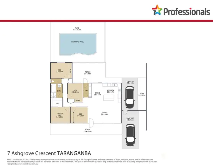 Floorplan of Homely house listing, 7 Ashgrove Crescent, Taranganba QLD 4703