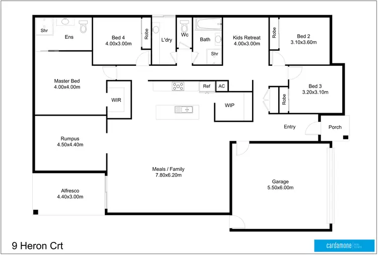 Floorplan of Homely house listing, 9 Heron Court, Kialla VIC 3631