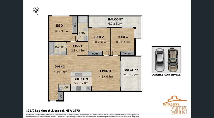 Floorplan of Homely apartment listing, 605/2 Lachlan Street, Liverpool NSW 2170