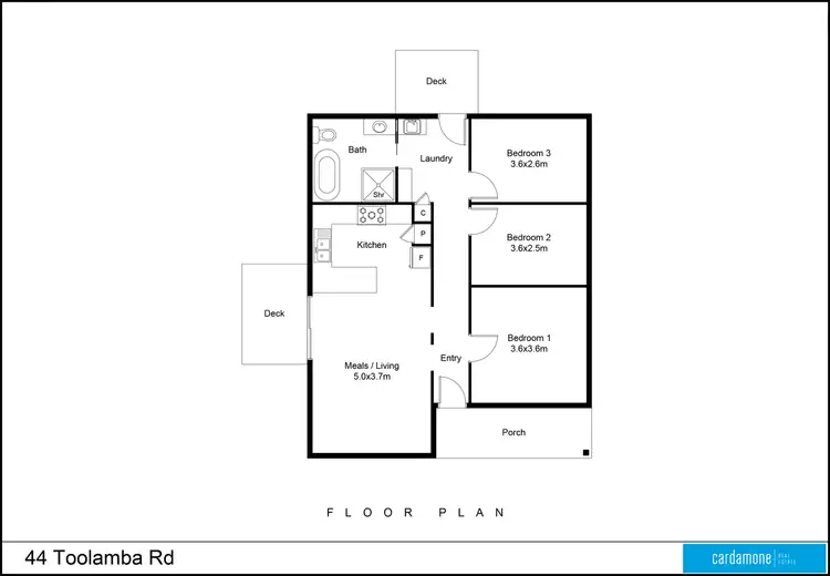 Floorplan of Homely house listing, 44 Toolamba Road, Mooroopna VIC 3629