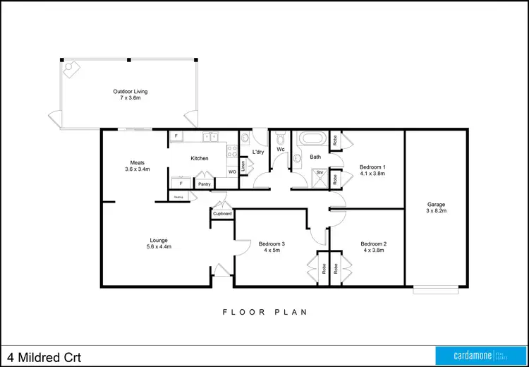 Floorplan of Homely house listing, 4 Mildred Court, Shepparton VIC 3630