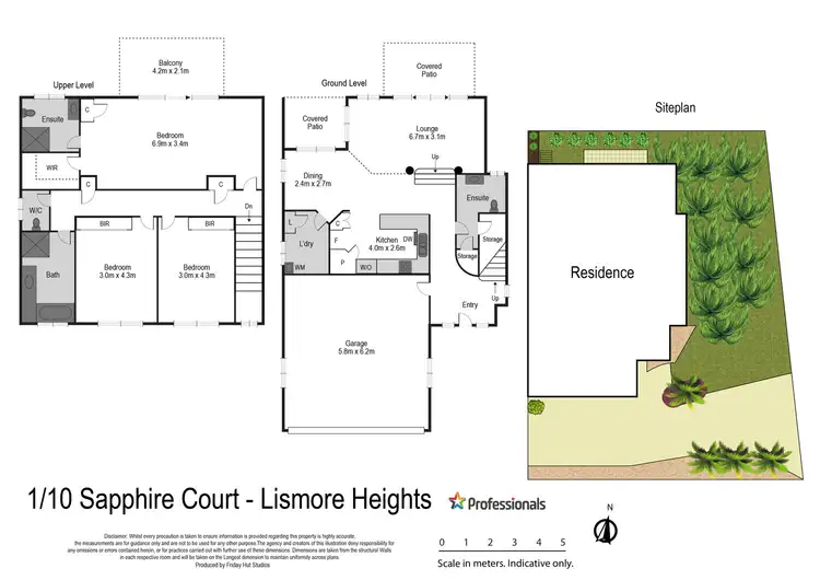 Floorplan of Homely townhouse listing, 1/10 Sapphire Court, Lismore Heights NSW 2480