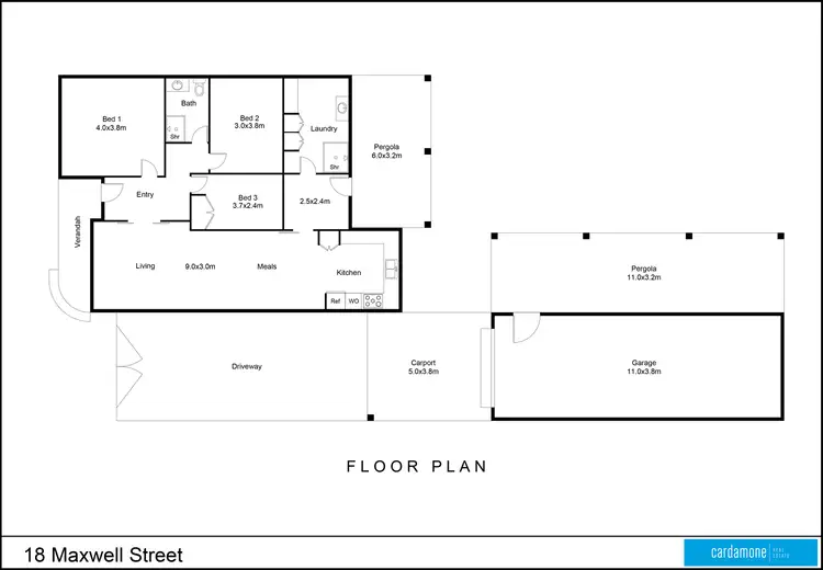 Floorplan of Homely house listing, 18 Maxwell Street, Shepparton VIC 3630