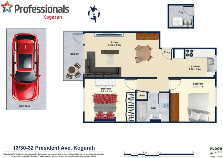 Floorplan of Homely apartment listing, 13/30-32 President Avenue, Kogarah NSW 2217