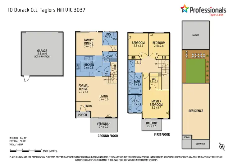 Floorplan of Homely townhouse listing, 10 Durack Circuit, Taylors Hill VIC 3037