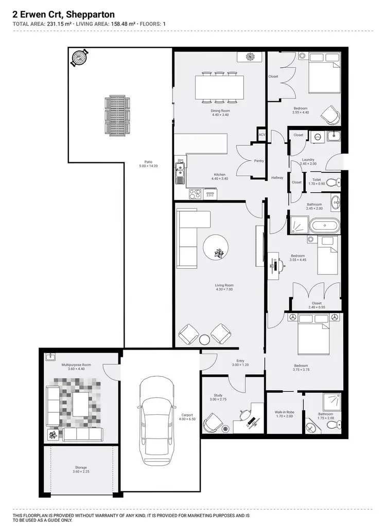 Floorplan of Homely house listing, 2 Erwen Court, Shepparton VIC 3630