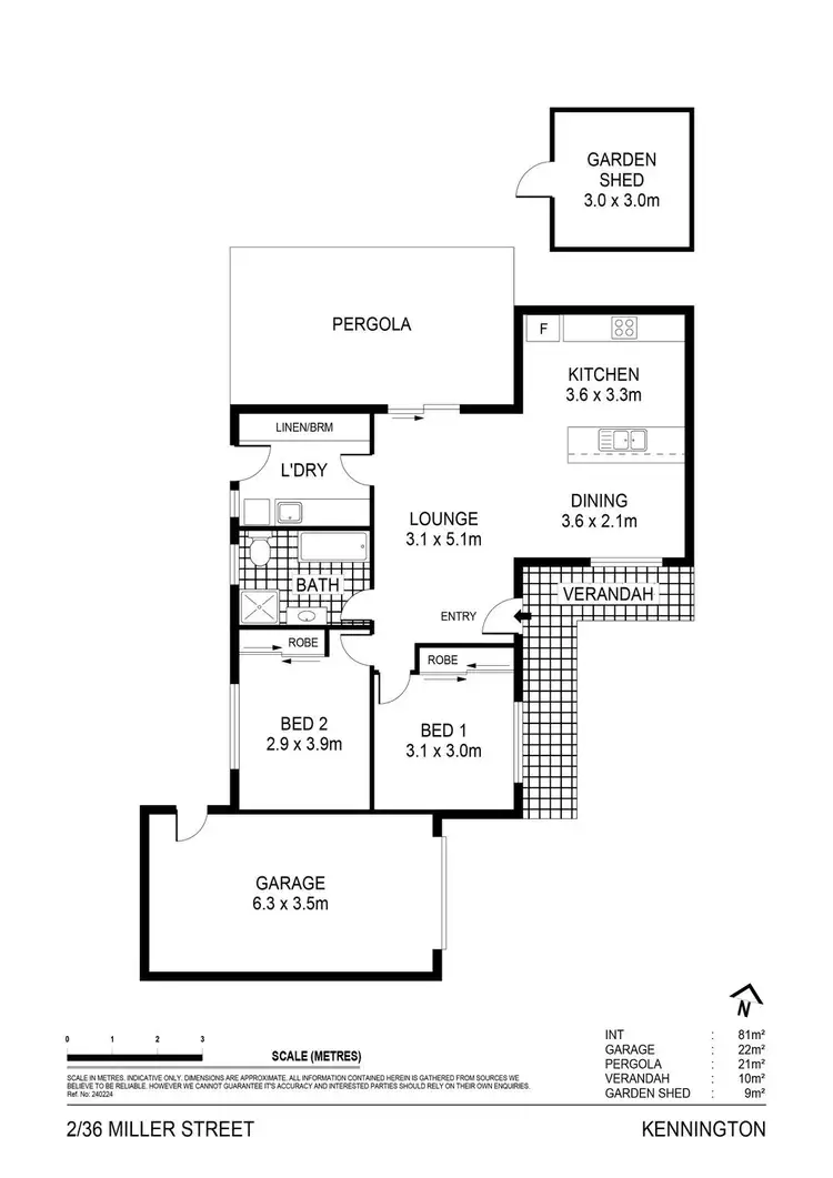 Floorplan of Homely unit listing, 2/36 Miller Street, Kennington VIC 3550