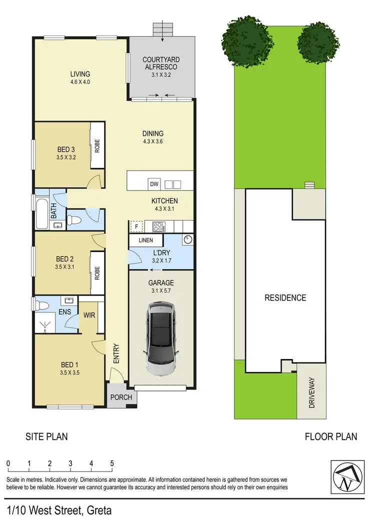 Floorplan of Homely semi-detached listing, 1/10 West Street, Greta NSW 2334