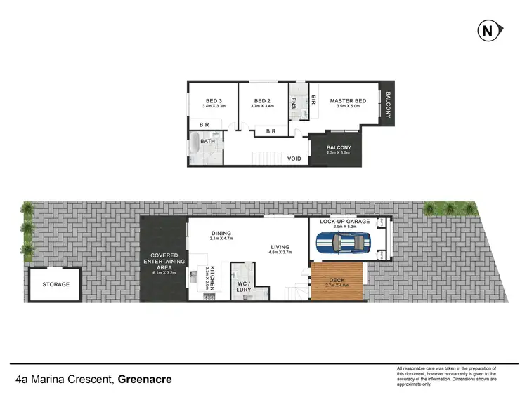 Floorplan of Homely semi-detached listing, 4A Marina Crescent, Greenacre NSW 2190