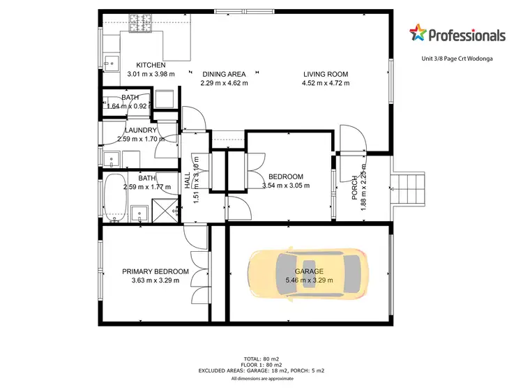Floorplan of Homely townhouse listing, 3/8 Page Court, West Wodonga VIC 3690